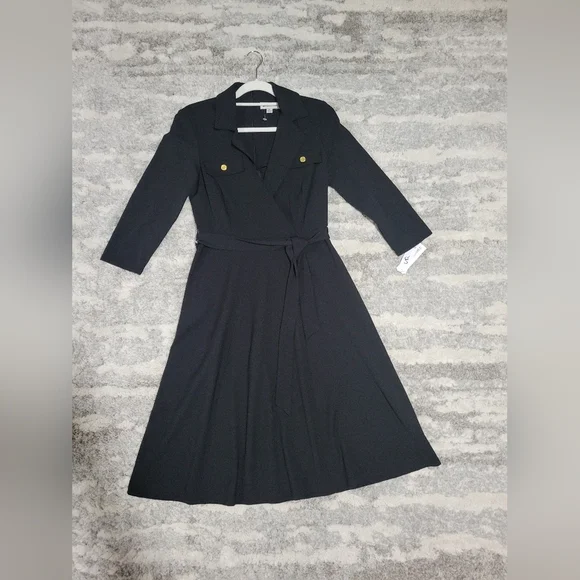 Shelvy Palmer Black Belted Dress - Picture 12 of 16